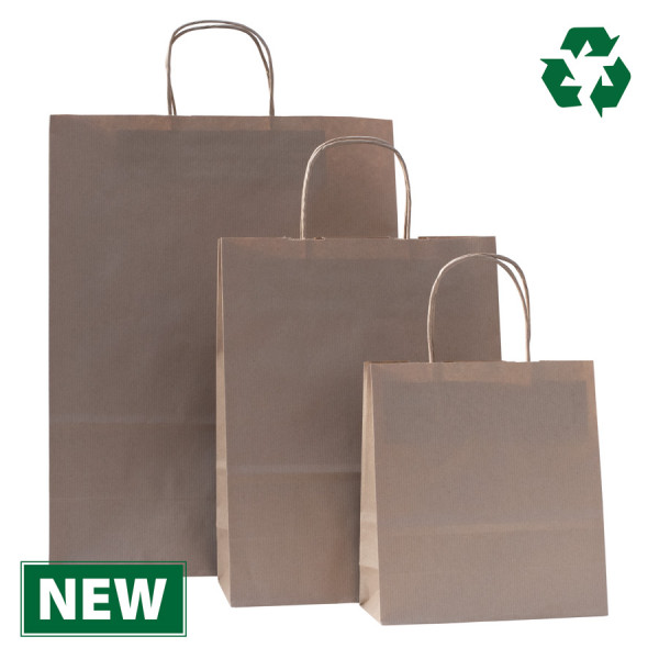 Stock Brown Recycled Paper Carrier Bags In Boxes 150 Bags Next Working